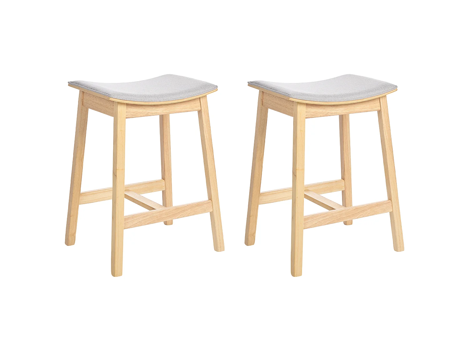 Conjunto de 2 sillas de bar DIXON Madera Gris claro