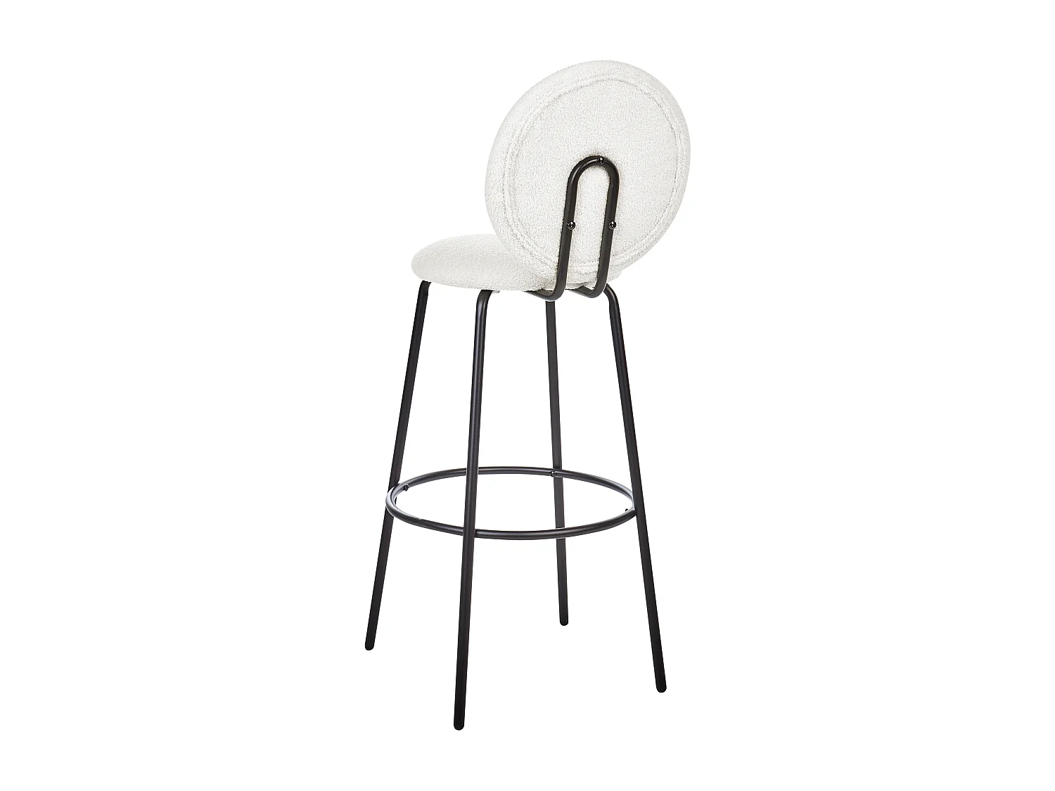 Set van 2 barstoelen EMERY Bouclé Wit