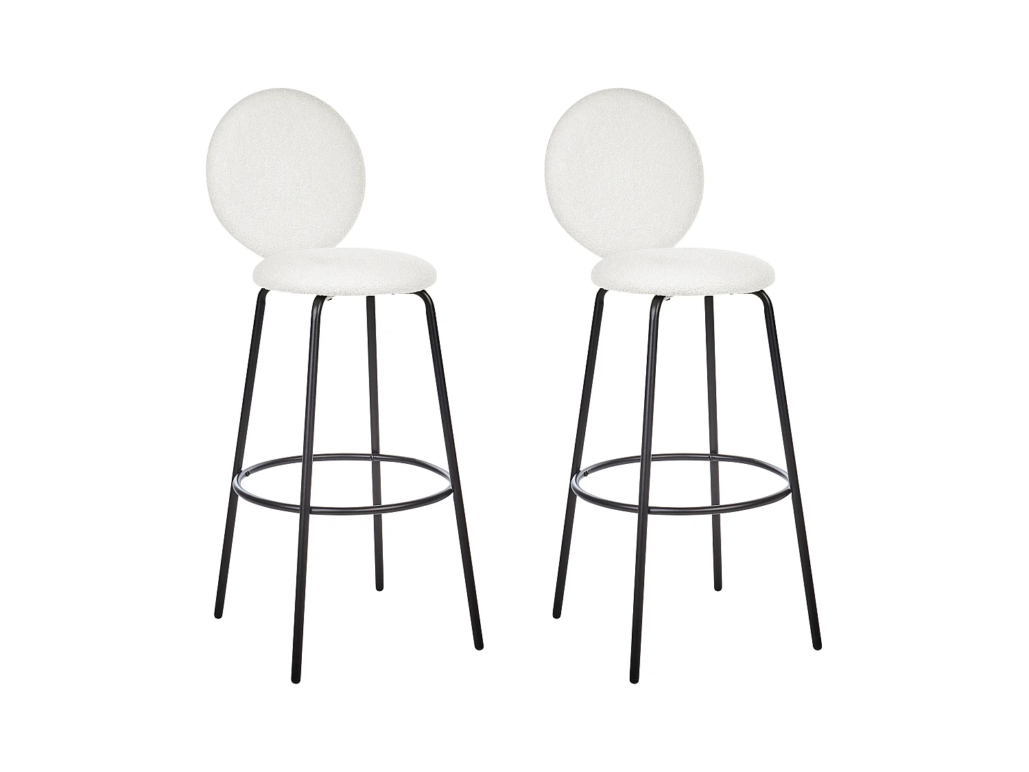 Set van 2 barstoelen EMERY Bouclé Wit