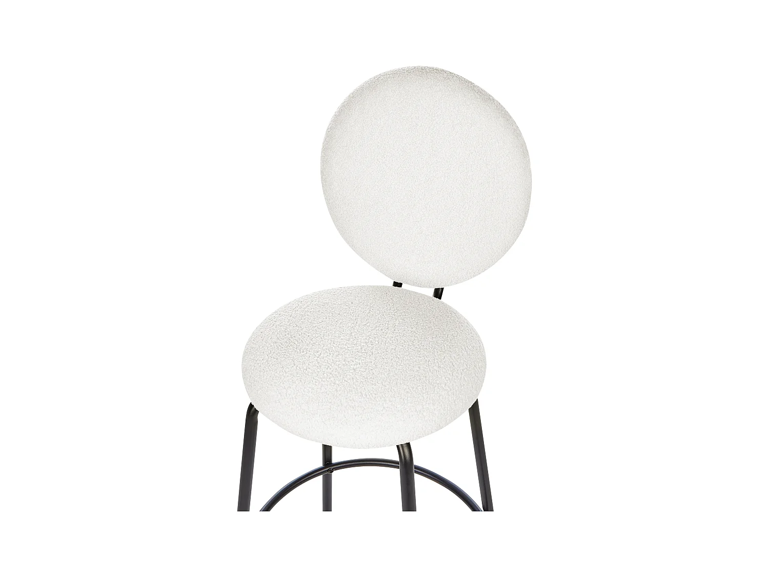 Set van 2 barstoelen EMERY Bouclé Wit