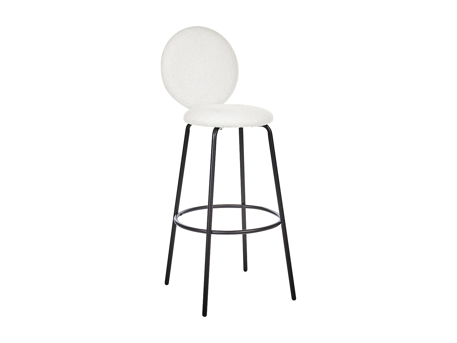 Lot de 2 chaises de bar EMERY Bouclé Blanc