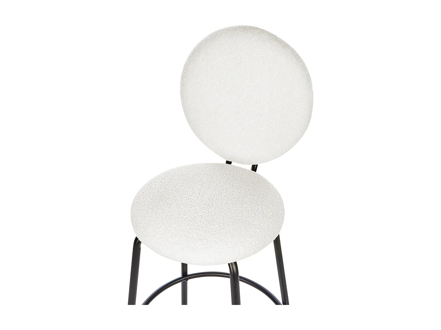Lot de 2 chaises de bar EMERY Bouclé Blanc