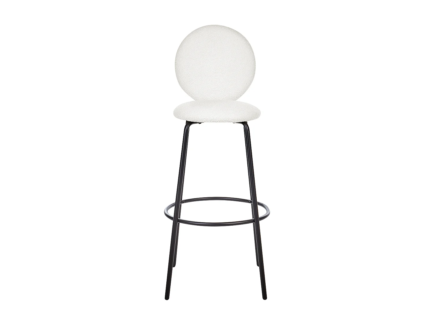 Conjunto de 2 bancos de bar EMERY Bouclé Branco