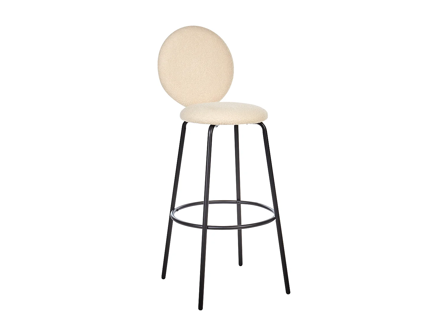 Lot de 2 chaises de bar EMERY Bouclé Beige clair
