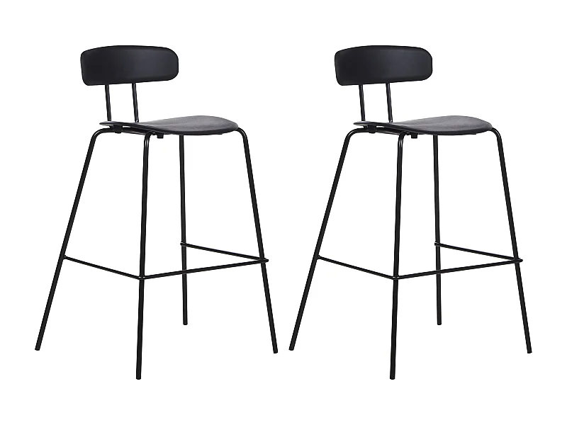 Lot de 2 chaises de bar SIBLEY Noir