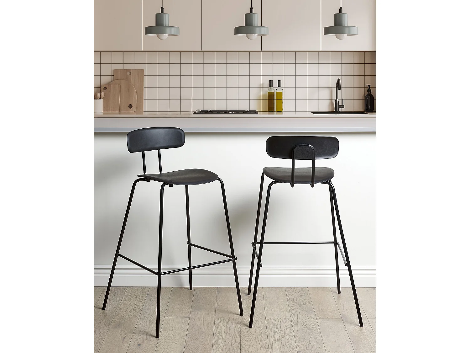 Set van 2 barstoelen SIBLEY Zwart