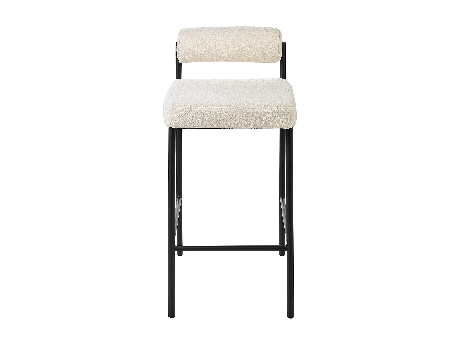 Set mit 2 Barstühlen AMAYA Bouclé Cremeweiss