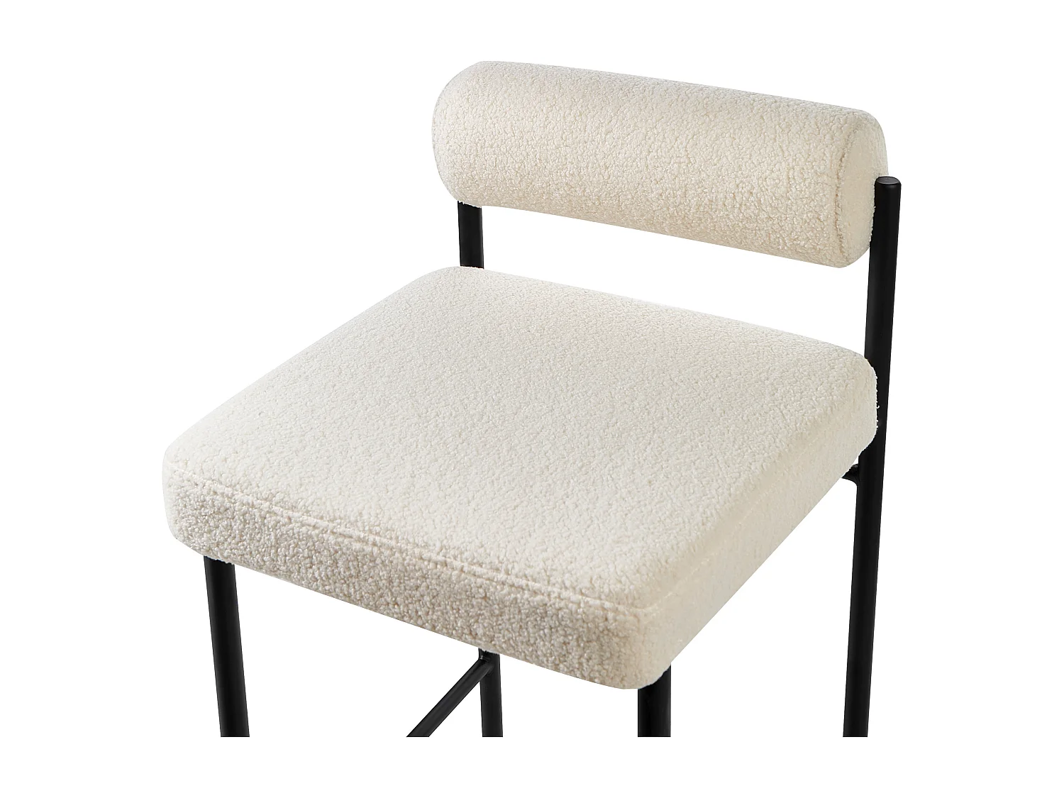 Set mit 2 Barstühlen AMAYA Bouclé Cremeweiss