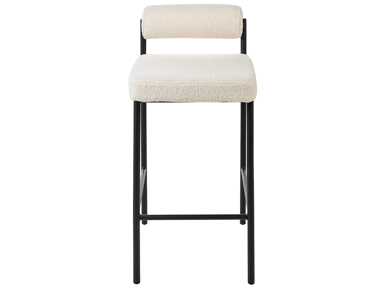 Lot de 2 chaises de bar AMAYA Bouclé Blanc cassé