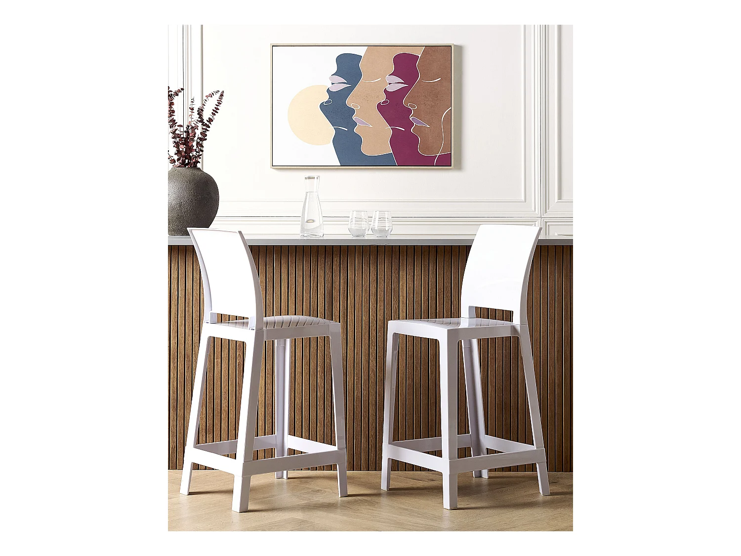 Lot de 2 chaises de bar WELLINGTON Blanc
