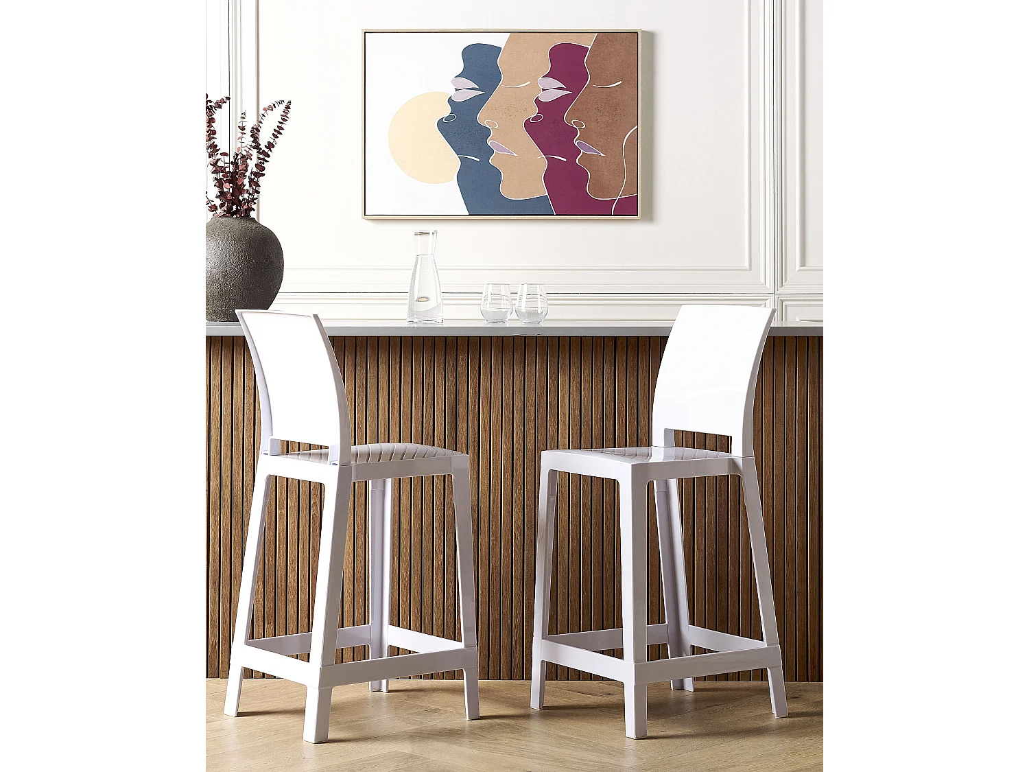 Lot de 2 chaises de bar WELLINGTON Blanc