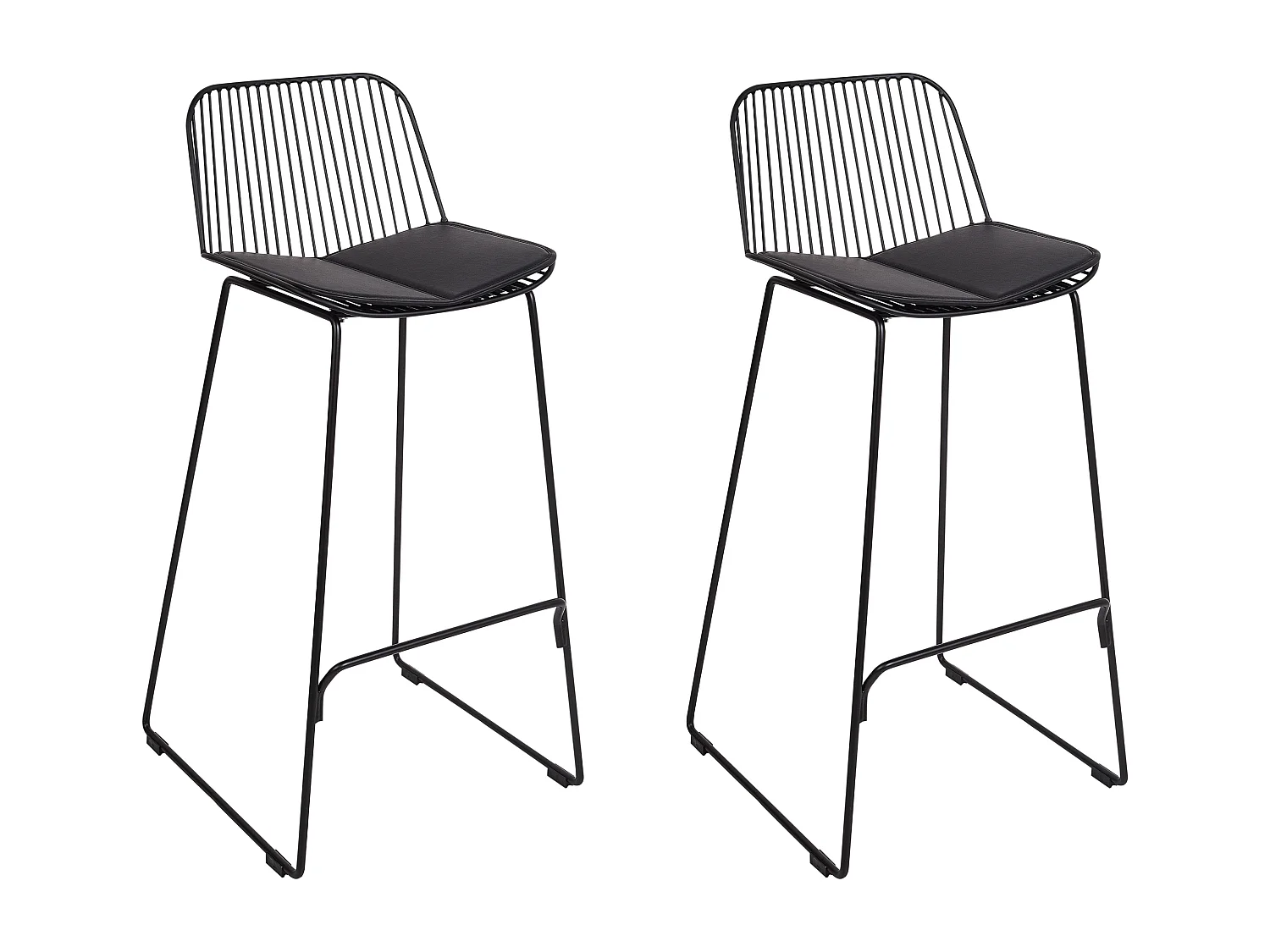 Lot de 2 chaises de bar PENSACOLA Métal Noir
