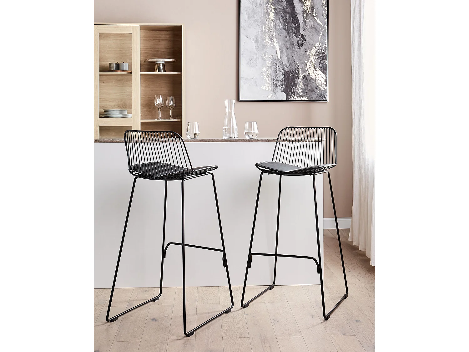 Lot de 2 chaises de bar PENSACOLA Métal Noir