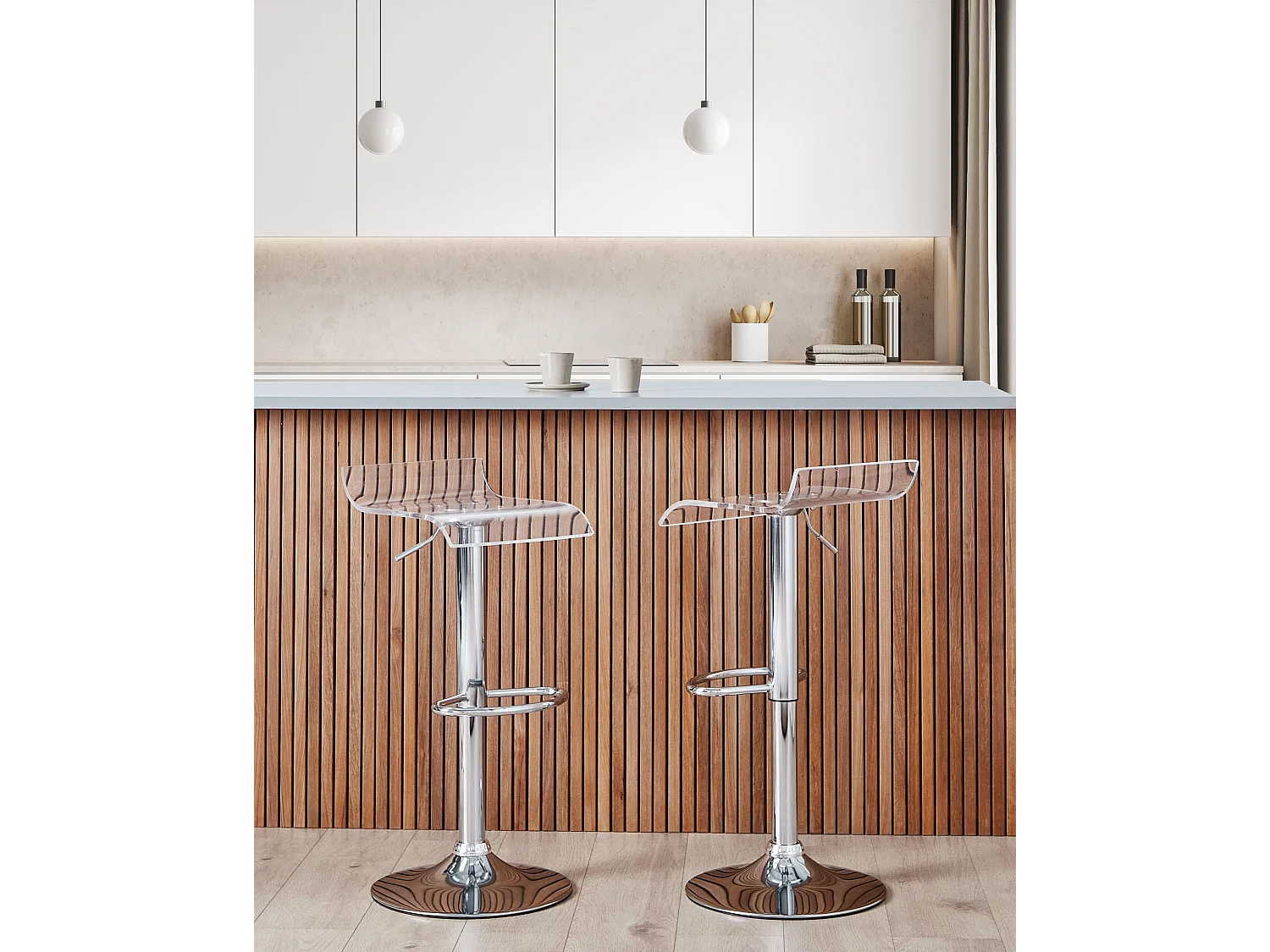 Lot de 2 chaises de bar NEUM Transparent