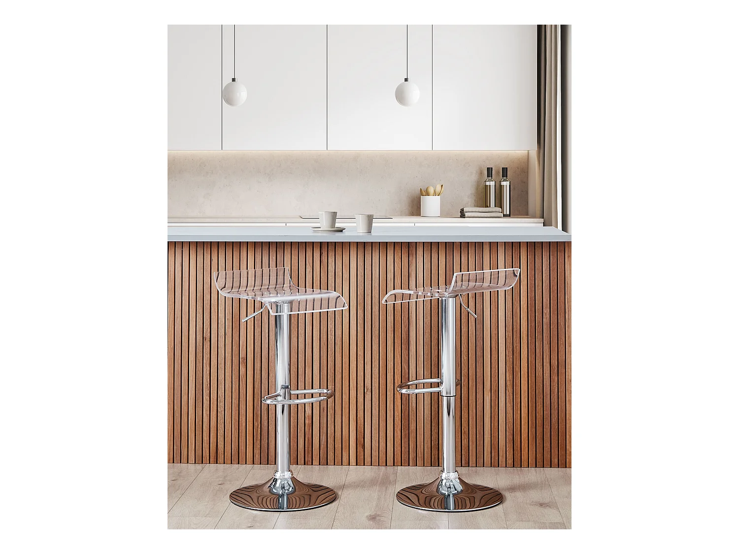 Lot de 2 chaises de bar NEUM Transparent