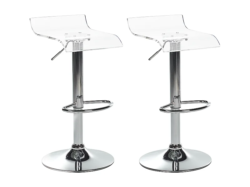 Lot de 2 chaises de bar NEUM Transparent