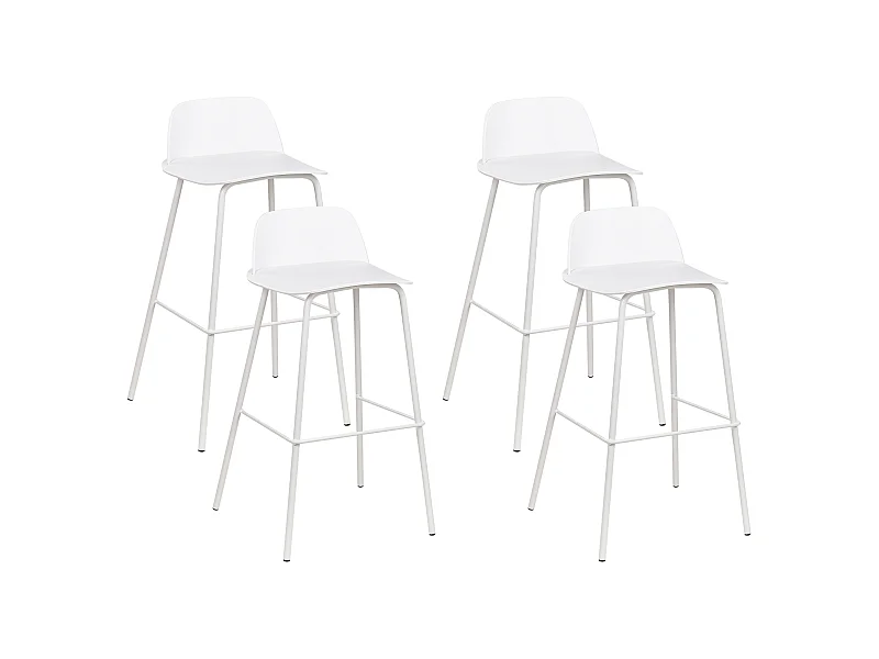 Set di 4 sedie alte MORA Bianco