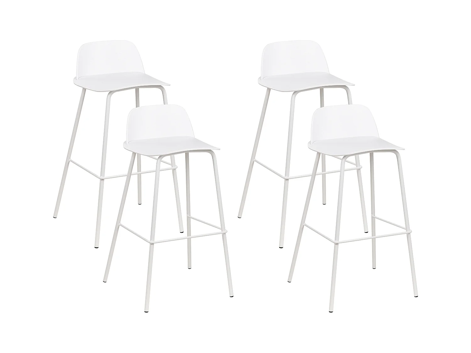 Lot de 4 chaises de bar MORA Blanc
