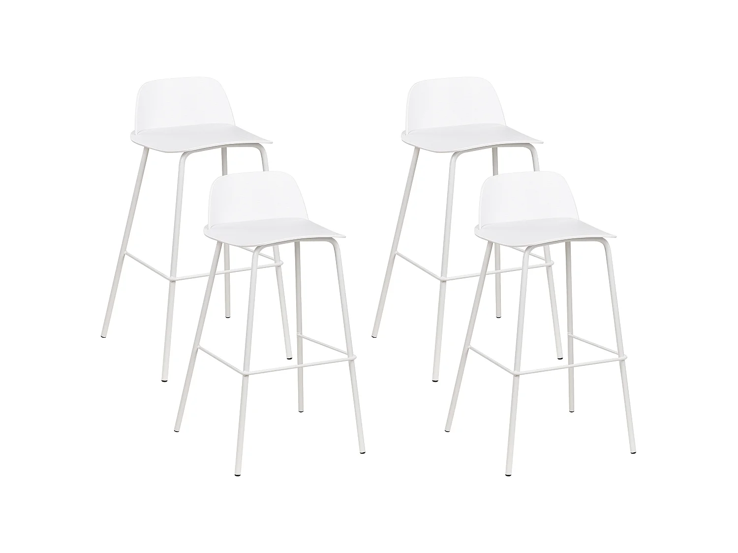 Lot de 4 chaises de bar MORA Blanc