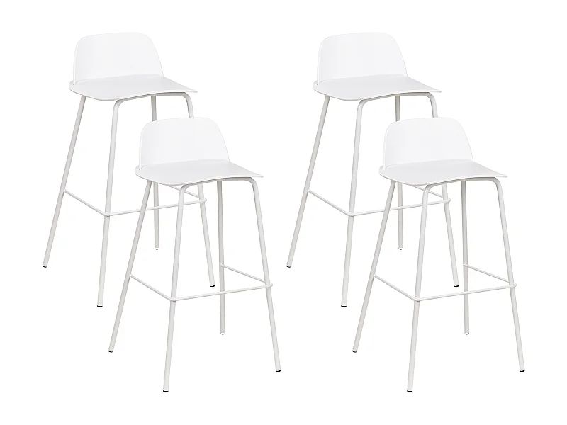 Set van 4 barstoelen MORA Wit