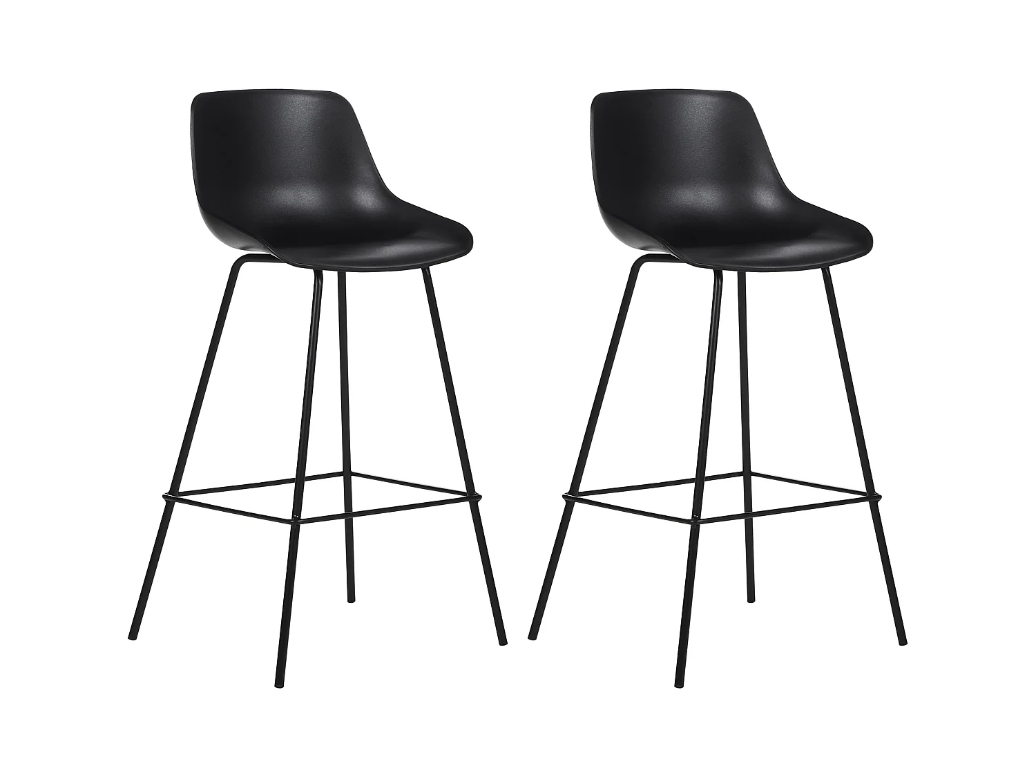 Lot de 2 chaises de bar EMMET Noir