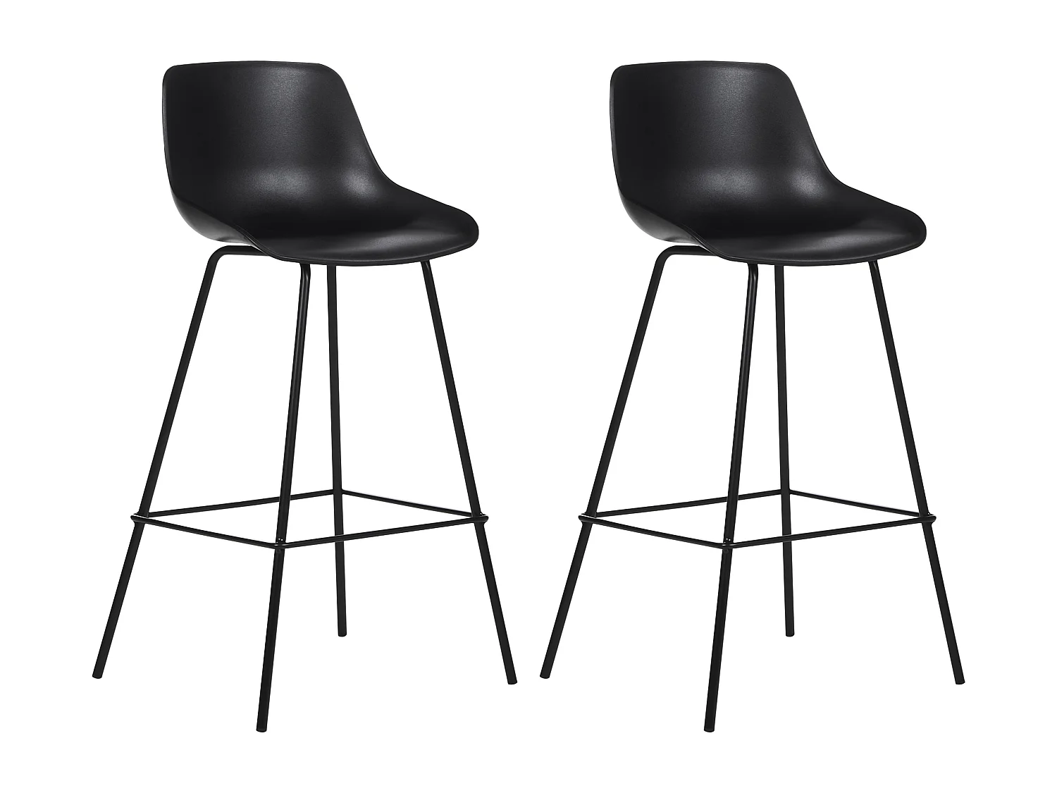Lot de 2 chaises de bar EMMET Noir