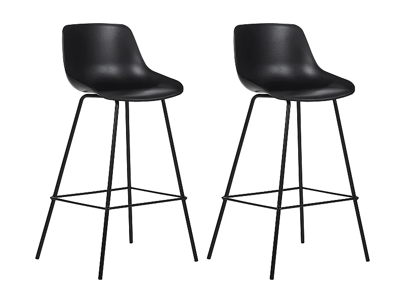Lot de 2 chaises de bar EMMET Noir
