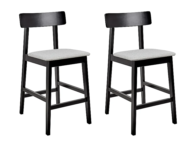 Lot de 2 chaises de bar ISANTI Bois Gris