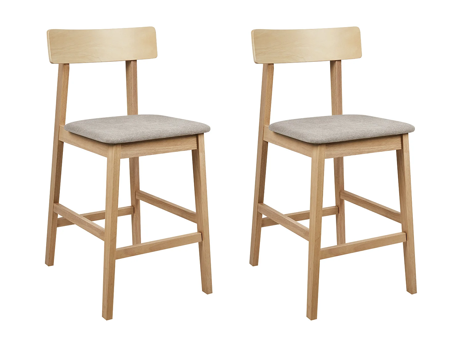 Set van 2 barstoelen ISANTI Hout Taupe