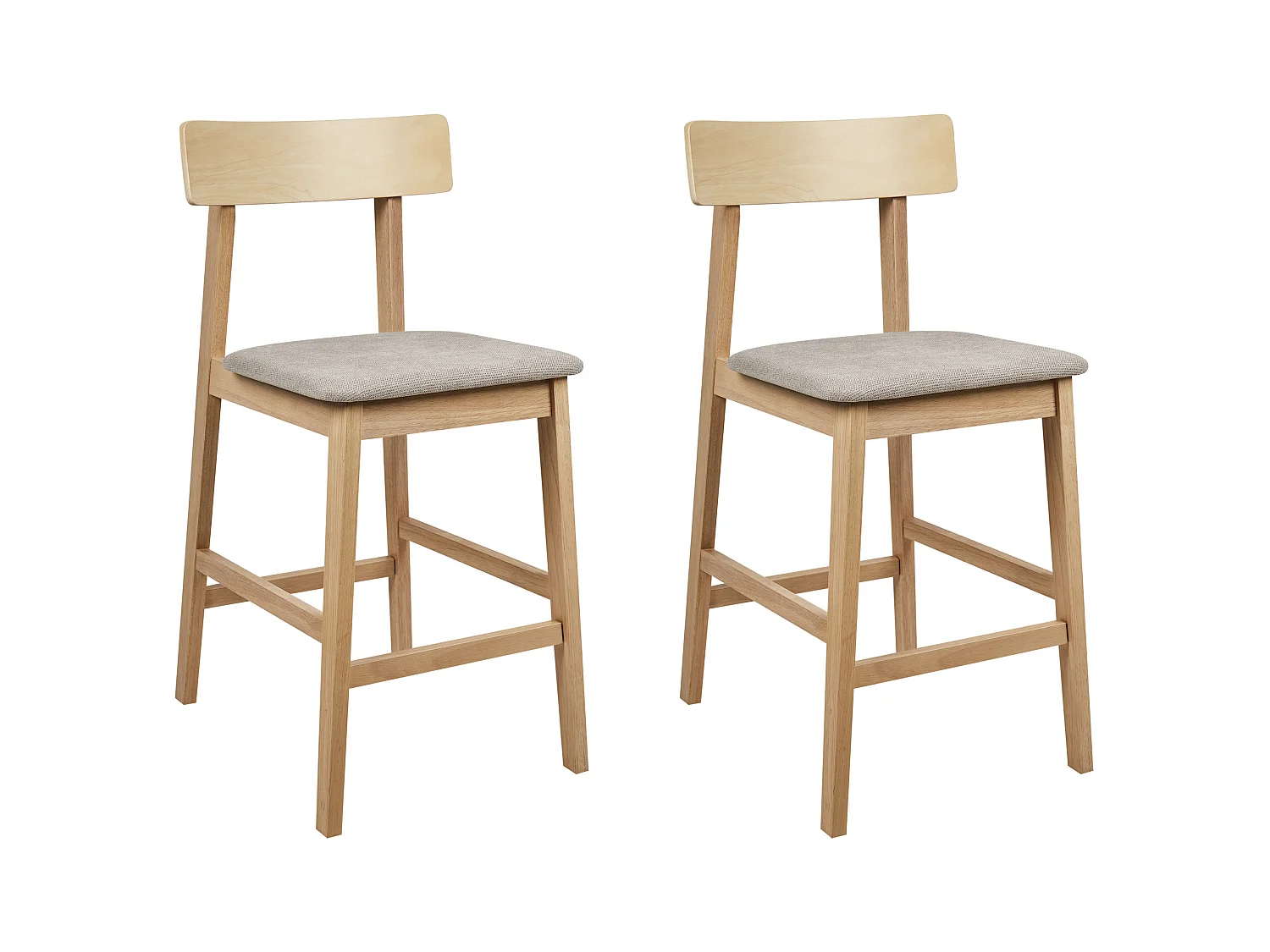 Lot de 2 chaises de bar ISANTI Bois Taupe