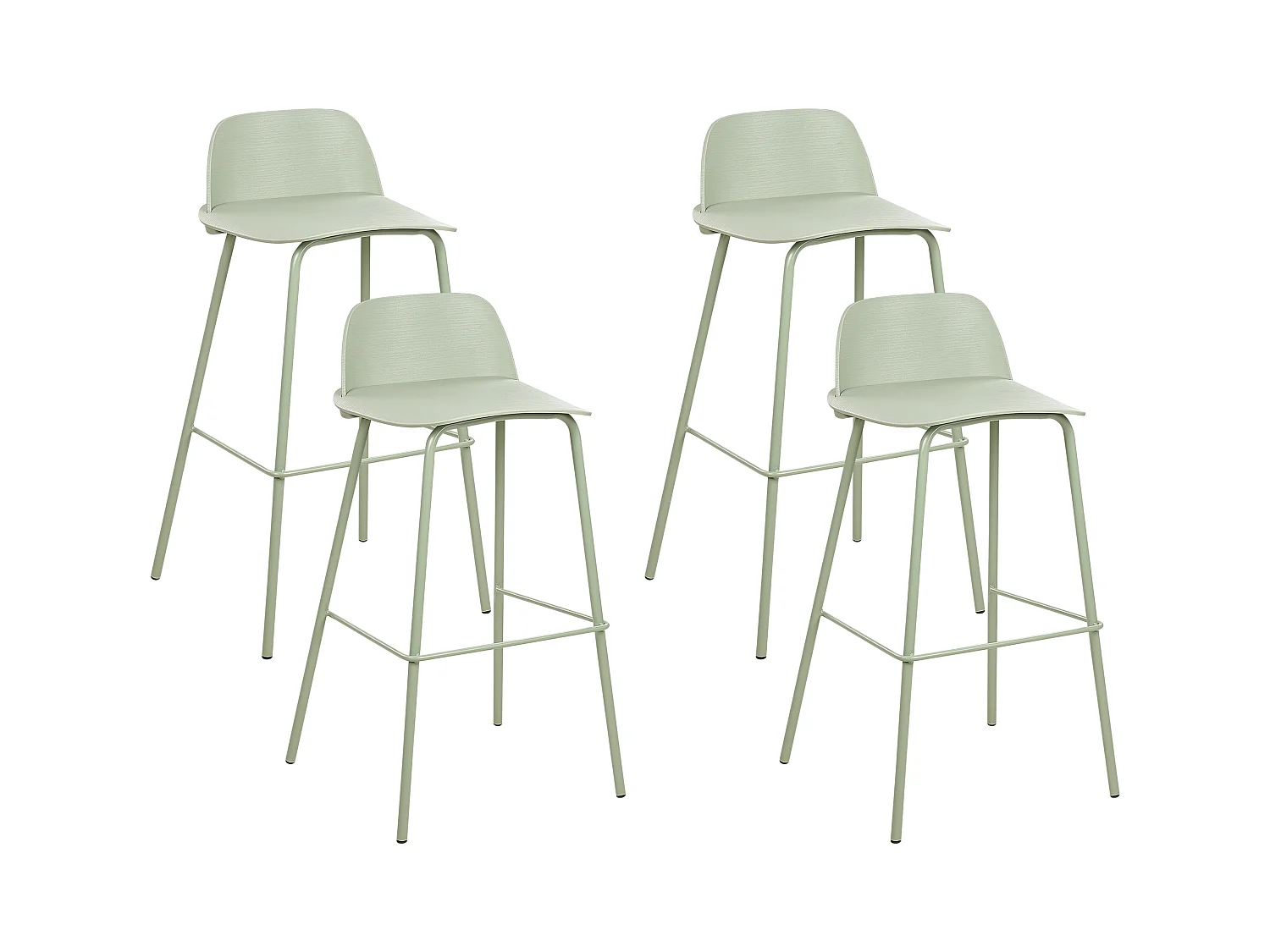 Lot de 4 chaises de bar MORA Vert clair