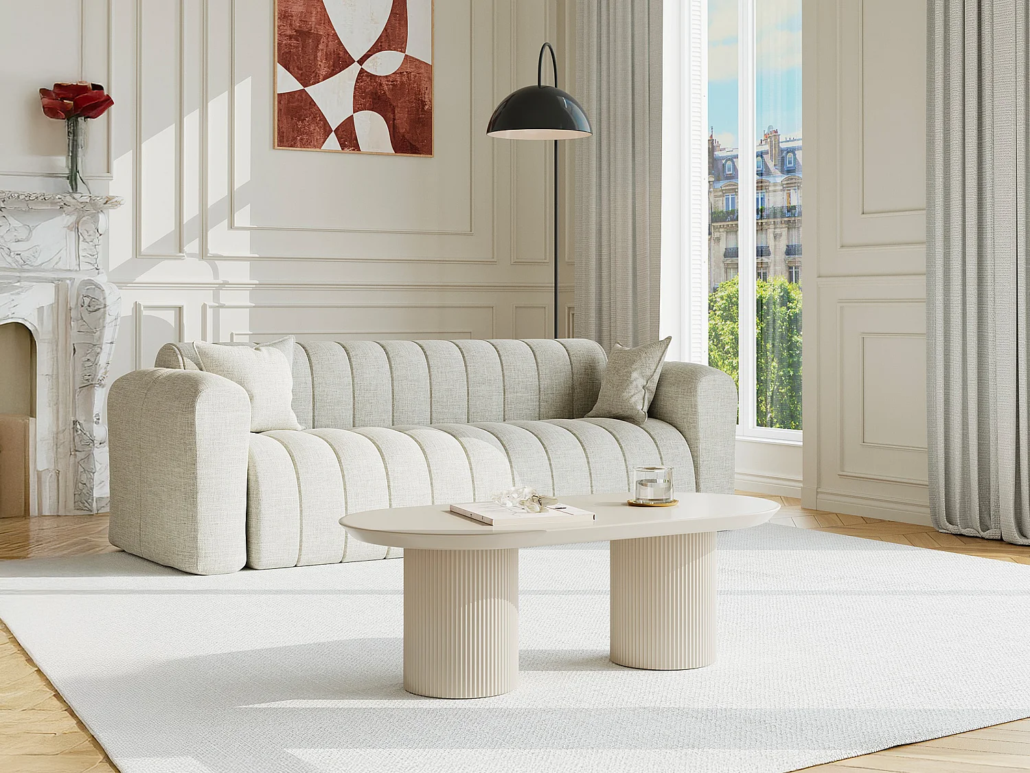 Couchtisch - MDF  - Beige - LORIMILA