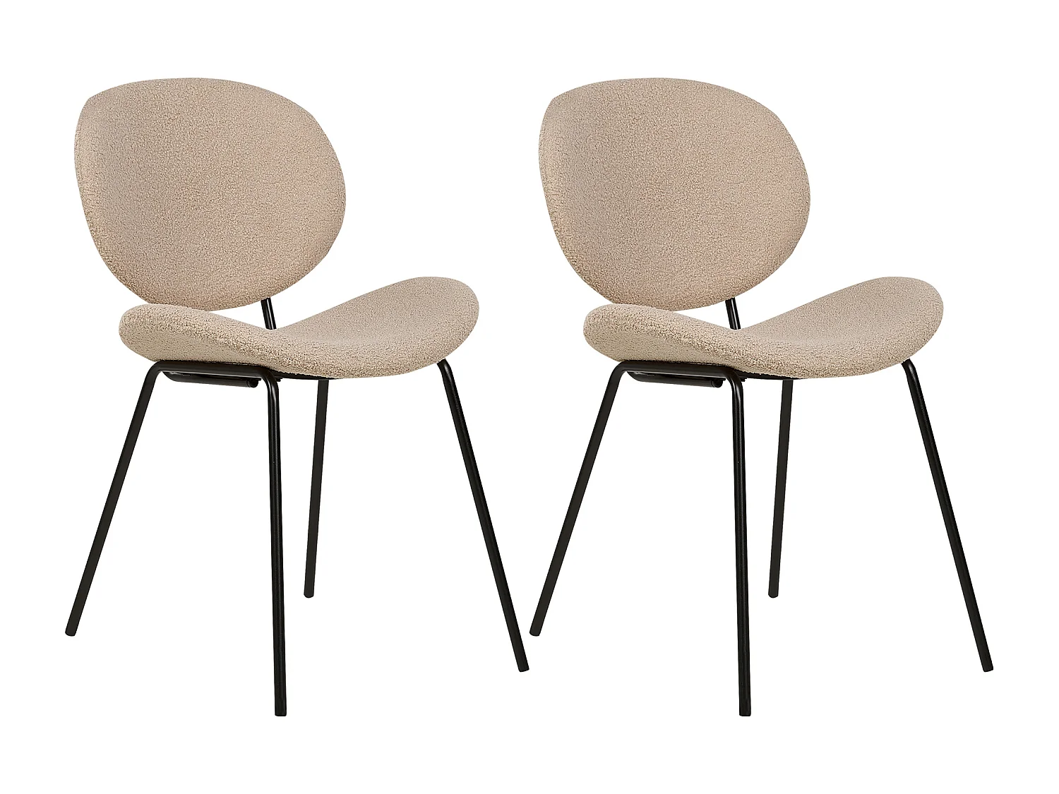Esszimmerstuhl 2er Set LUANA Bouclé Taupe