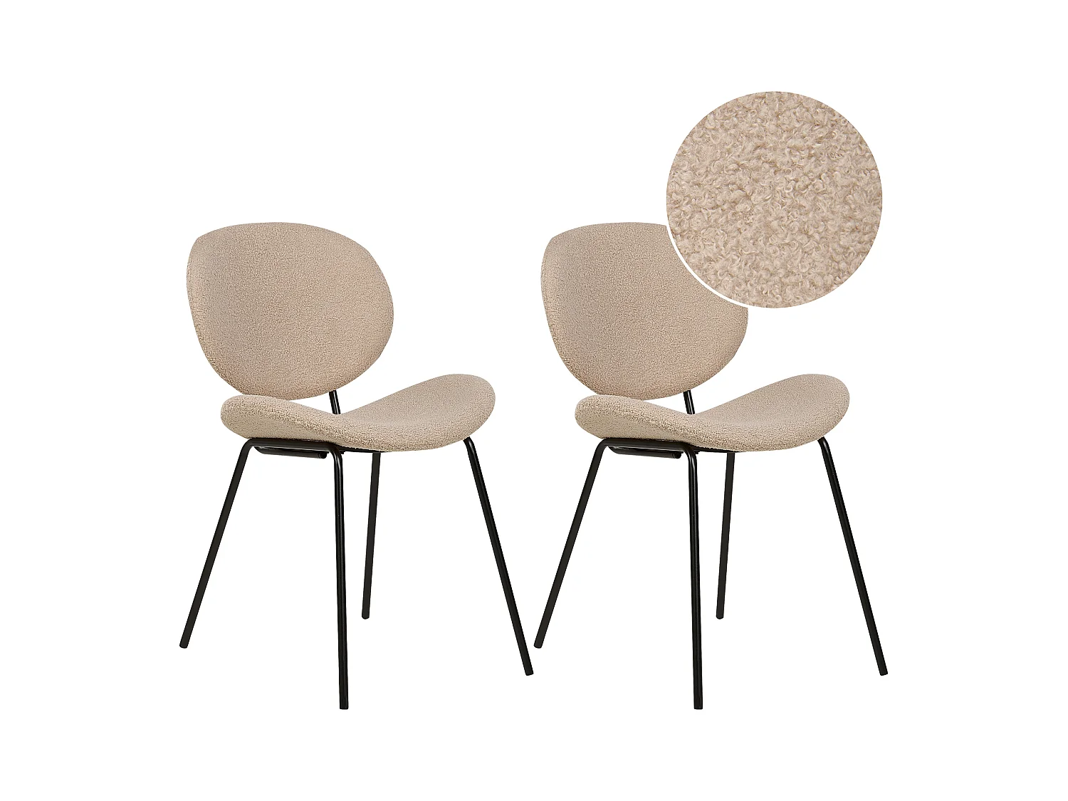 Set van 2 eetkamerstoelen LUANA Bouclé Taupe