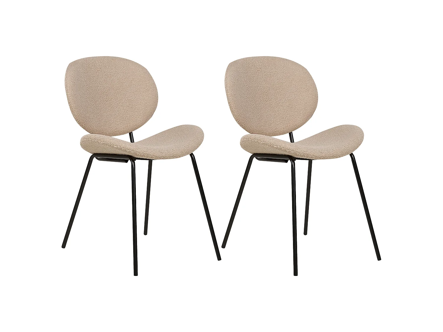 Lot de 2 chaises de salle à manger LUANA Bouclé Taupe
