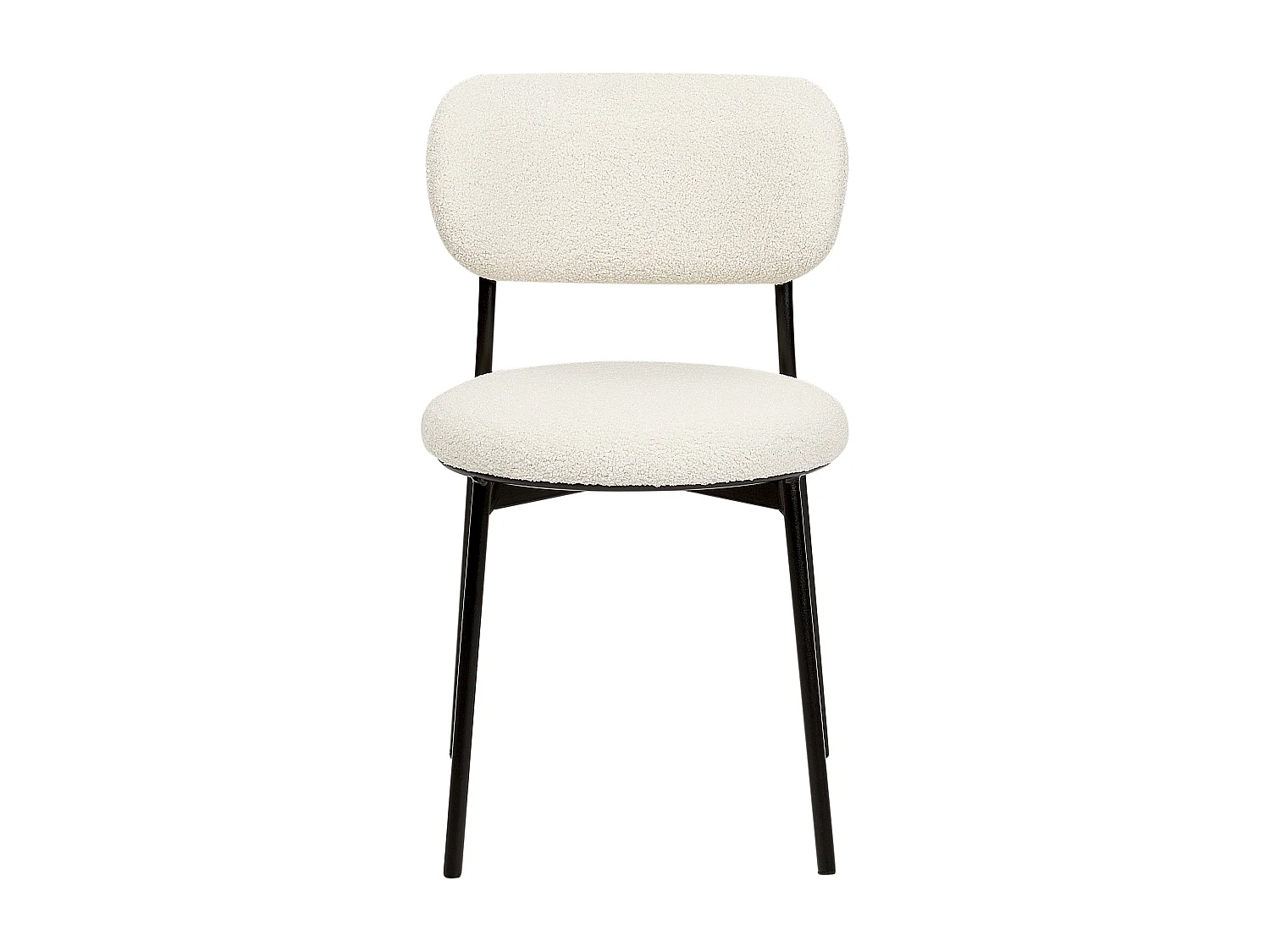 Lot de 2 chaises de salle à manger CASEY Bouclé Blanc cassé