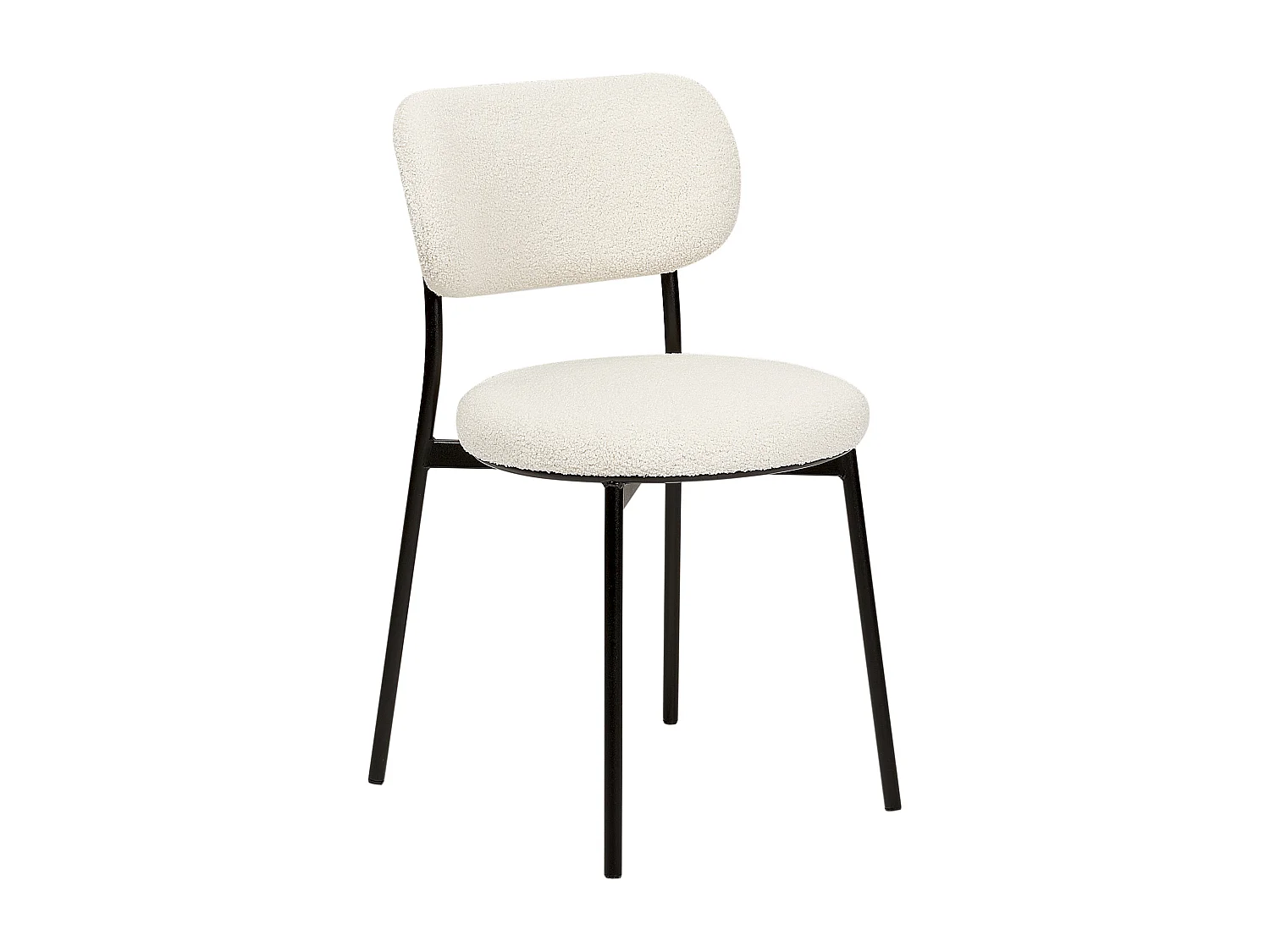 Lot de 2 chaises de salle à manger CASEY Bouclé Blanc cassé