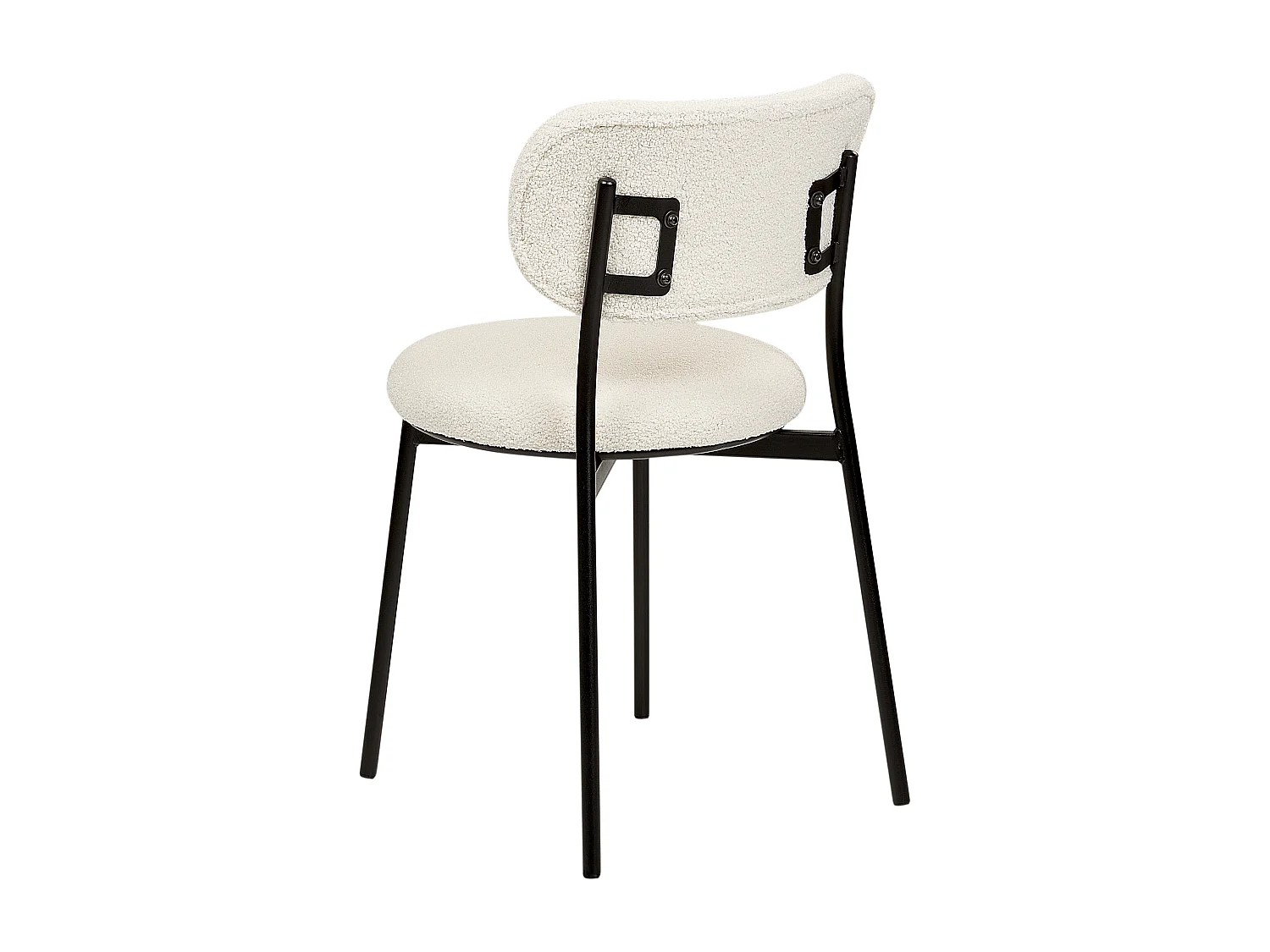 Lot de 2 chaises de salle à manger CASEY Bouclé Blanc cassé