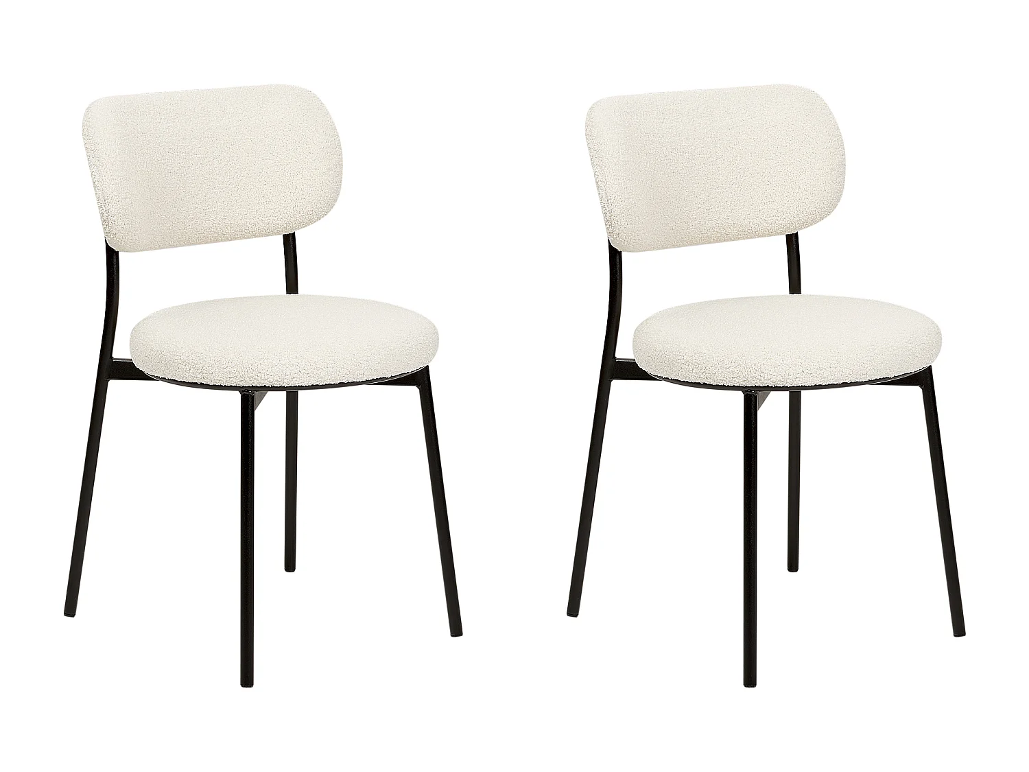 Set van 2 eetkamerstoelen CASEY Bouclé Gebroken wit