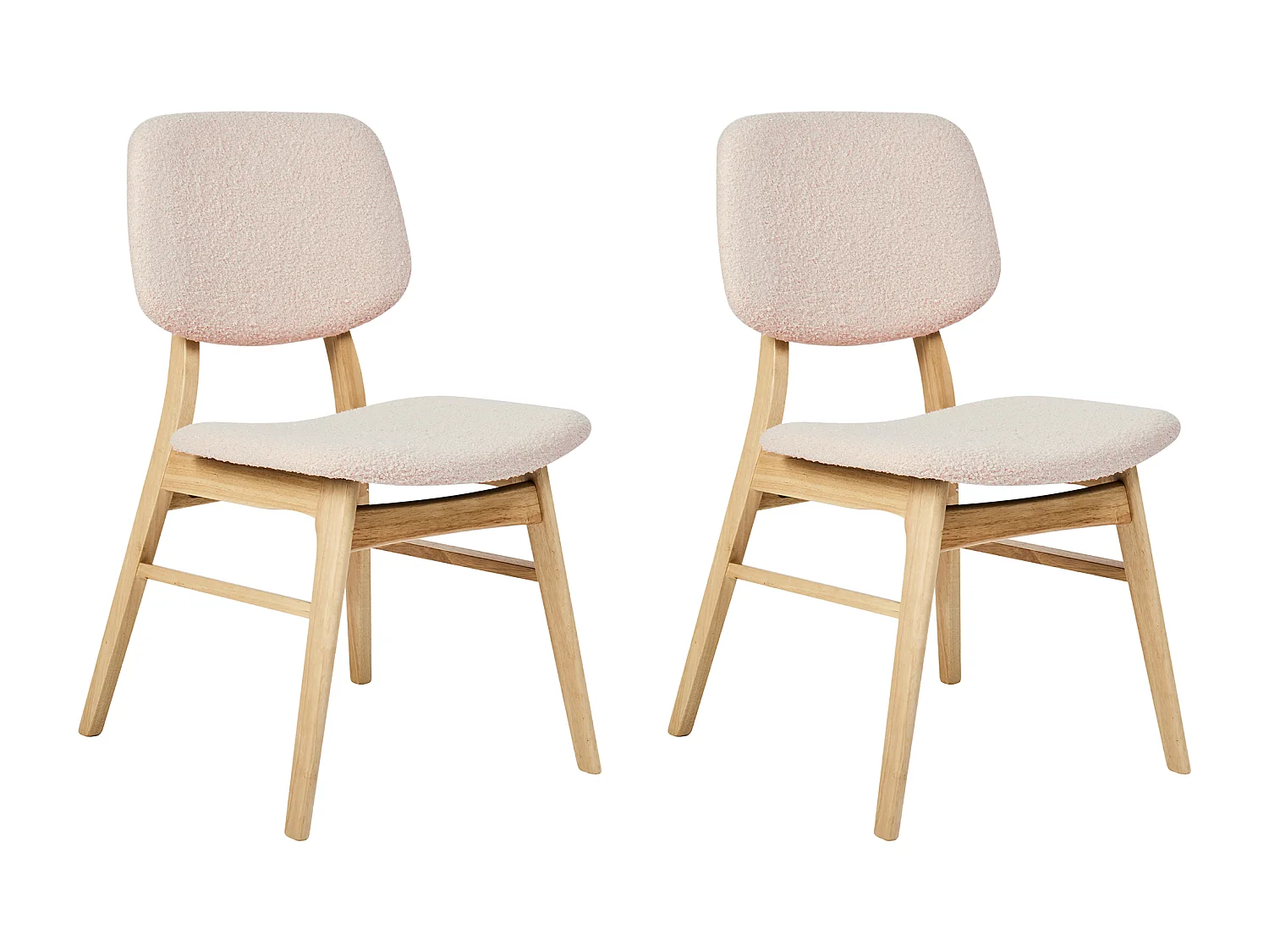 Lot de 2 chaises de salle à manger ELAINE Bois Marron clair/beige