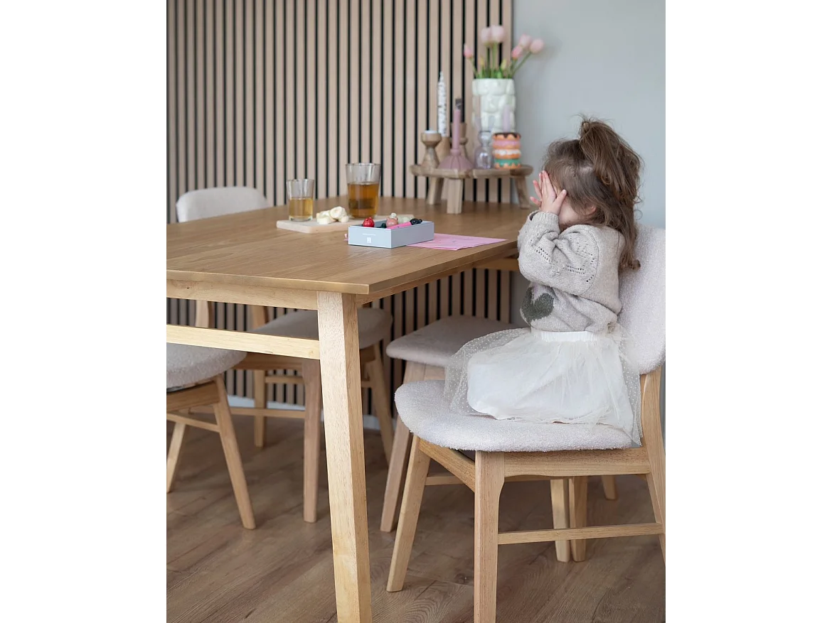 Lot de 2 chaises de salle à manger ELLA Bois Marron clair/beige