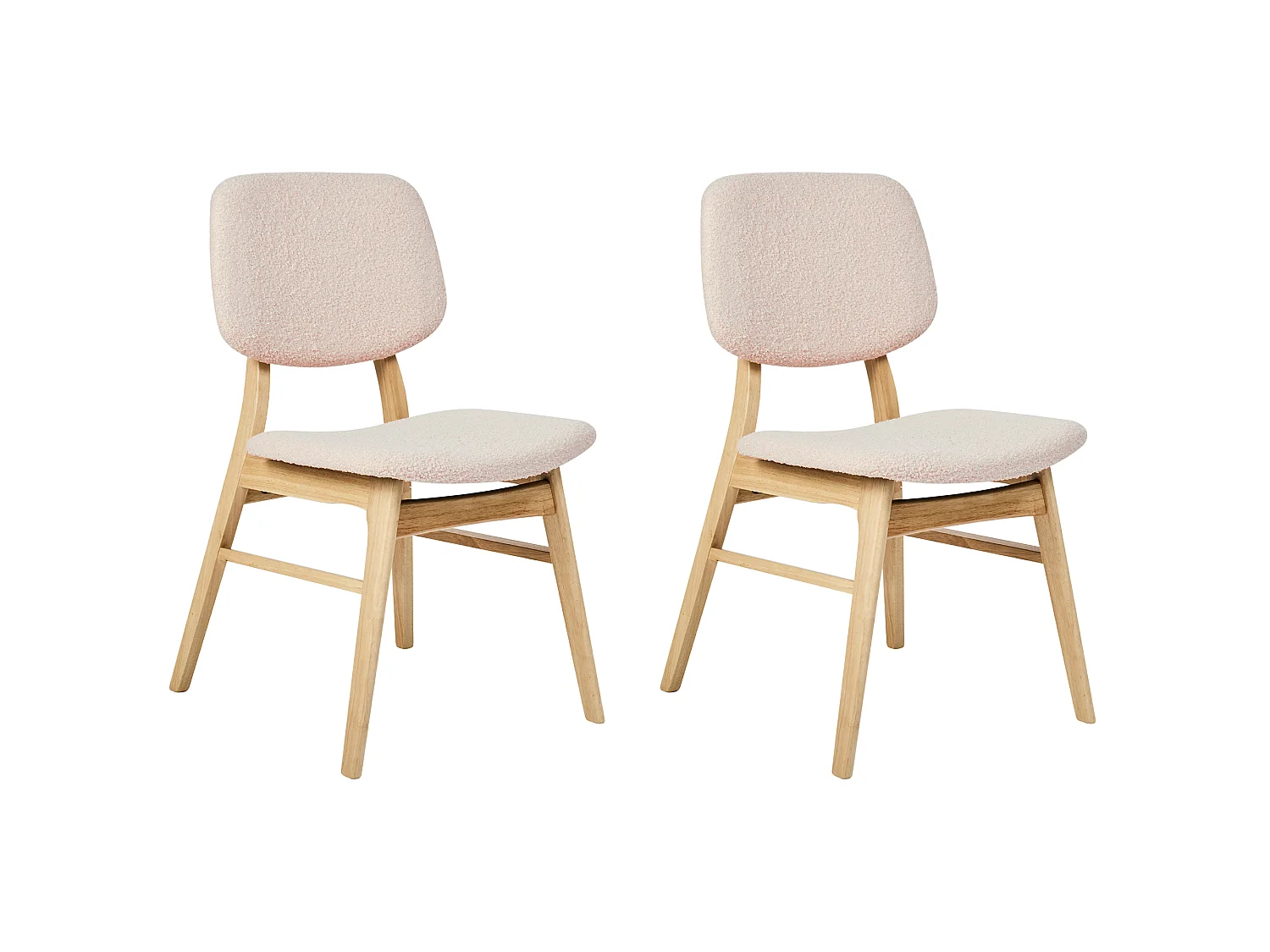 Lot de 2 chaises de salle à manger ELLA Bois Marron clair/beige