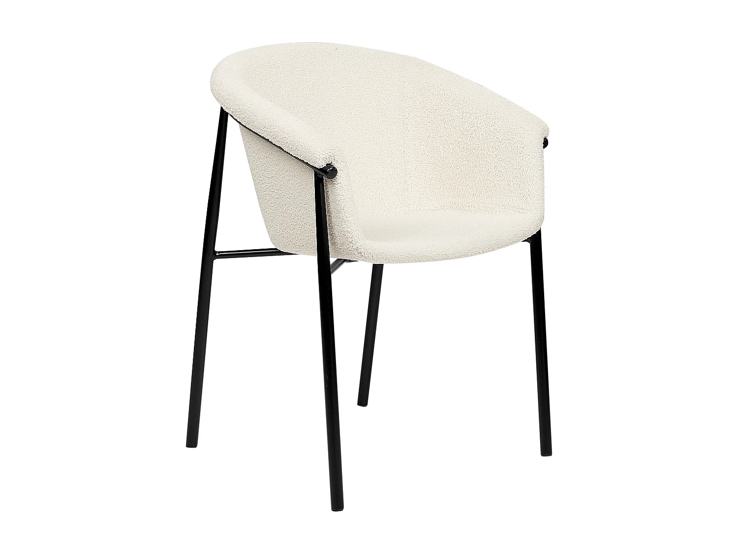 Conjunto de 2 sillas de comedor AMES Bouclé Blanco crema