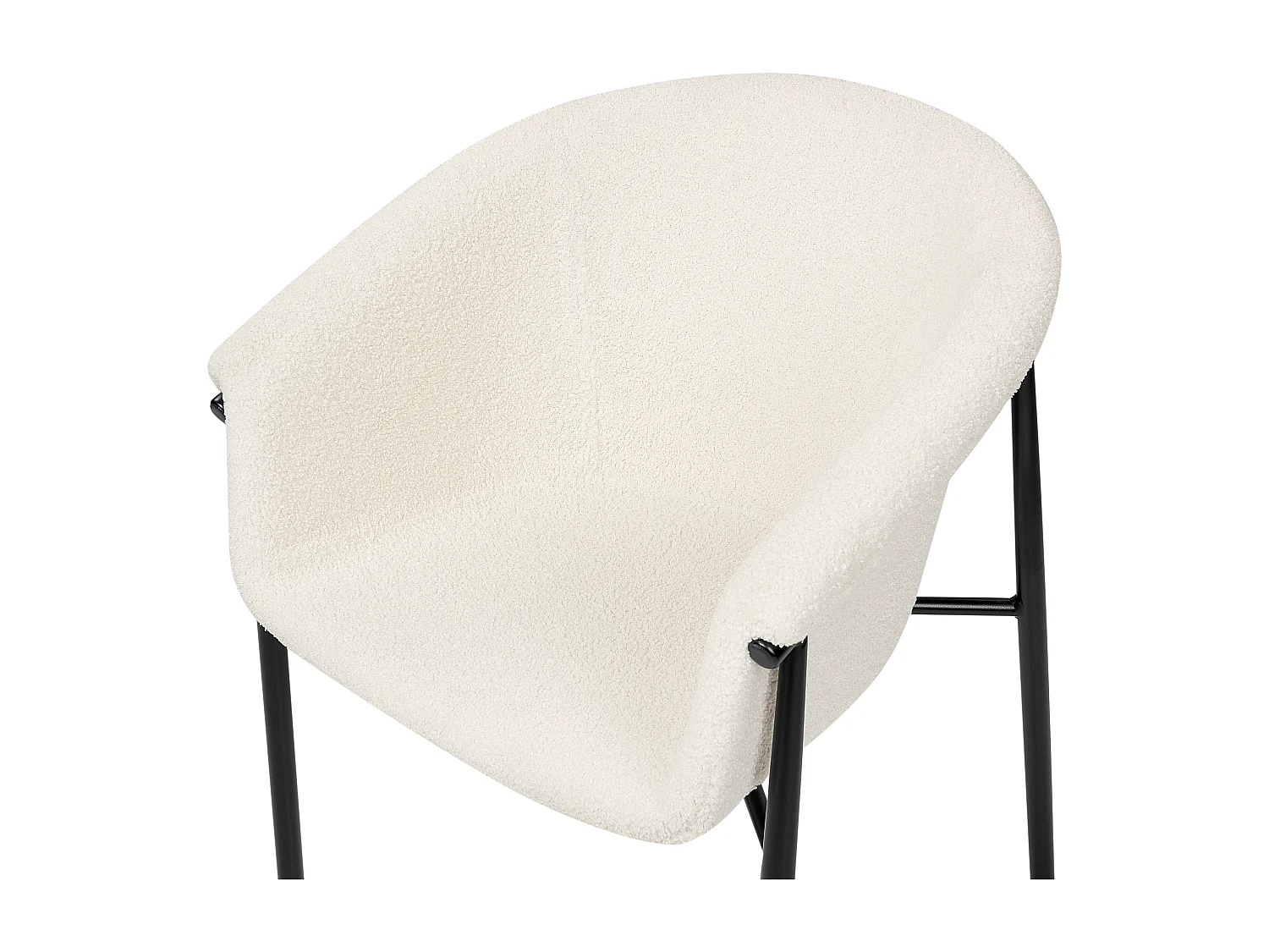 Conjunto de 2 sillas de comedor AMES Bouclé Blanco crema