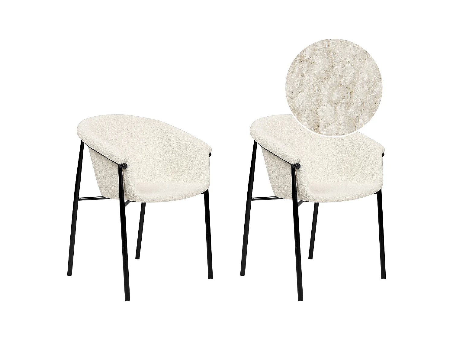 Set di 2 sedie da pranzo AMES Bouclé Bianco sporco