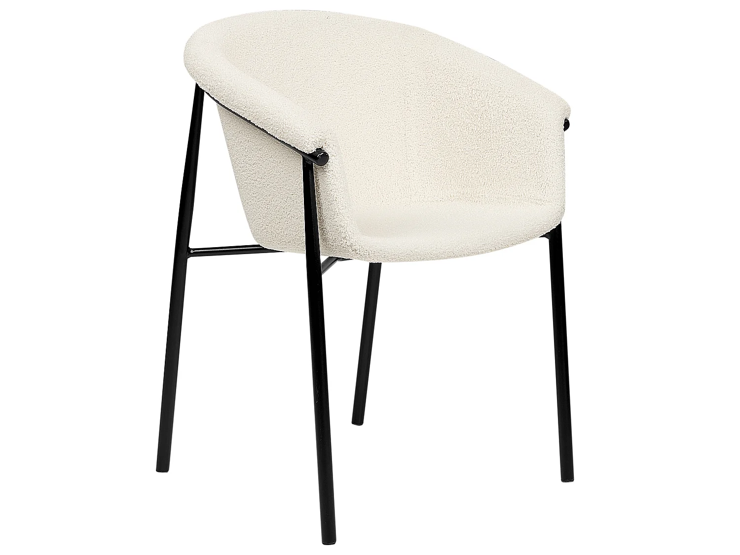 Esszimmerstuhl 2er Set AMES Bouclé Cremeweiss