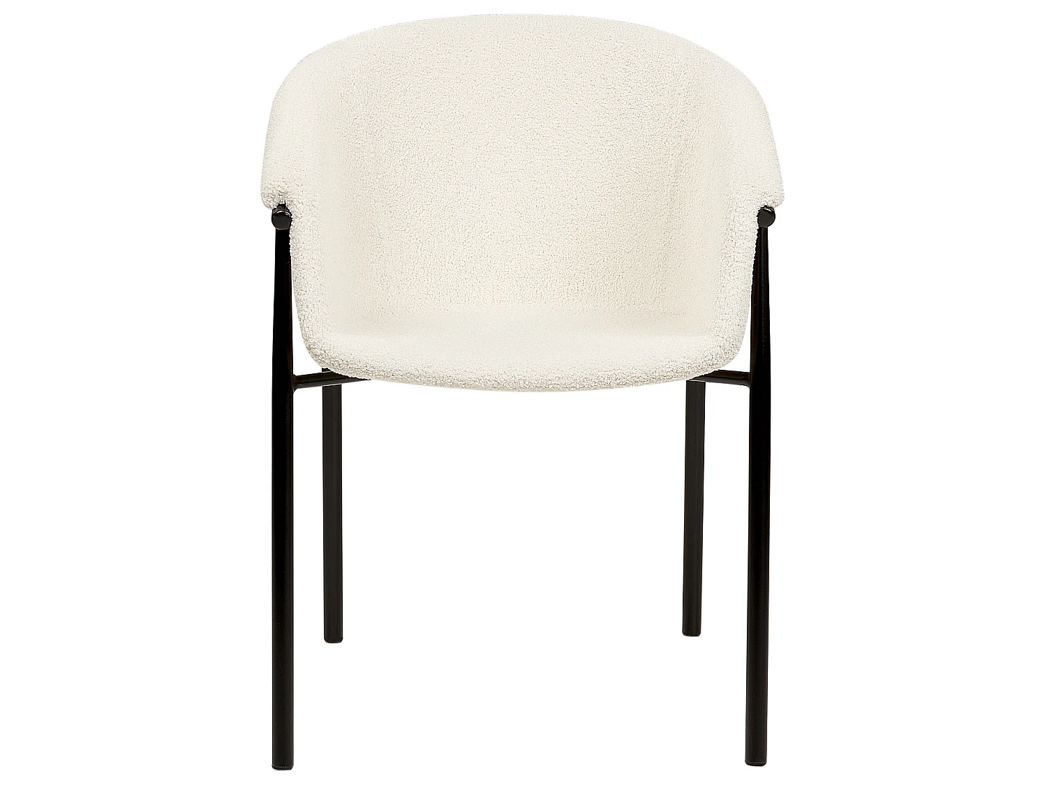 Esszimmerstuhl 2er Set AMES Bouclé Cremeweiss