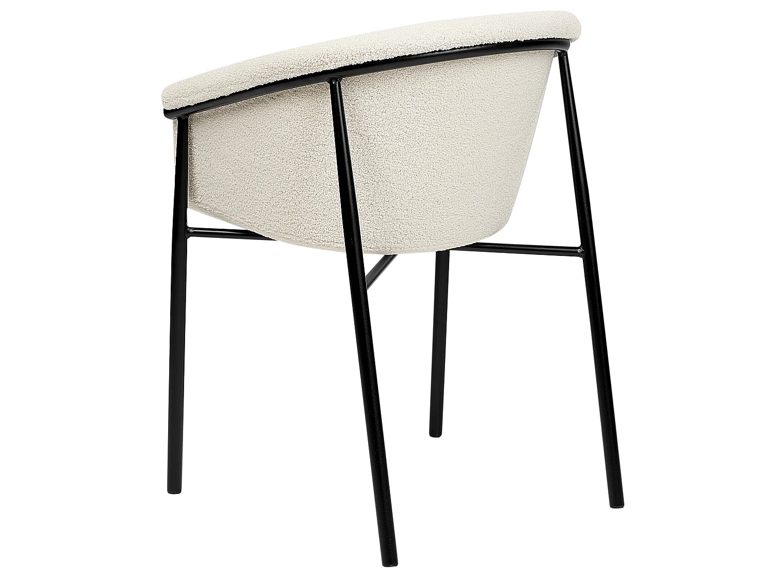Esszimmerstuhl 2er Set AMES Bouclé Cremeweiss