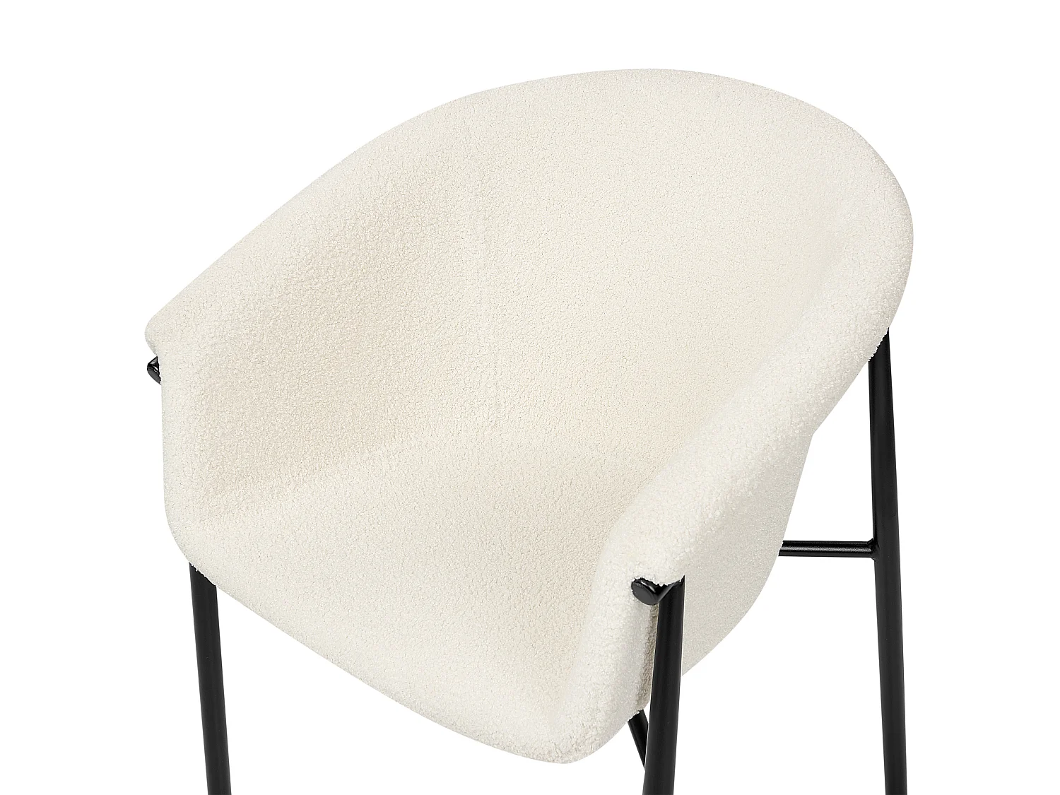 Esszimmerstuhl 2er Set AMES Bouclé Cremeweiss