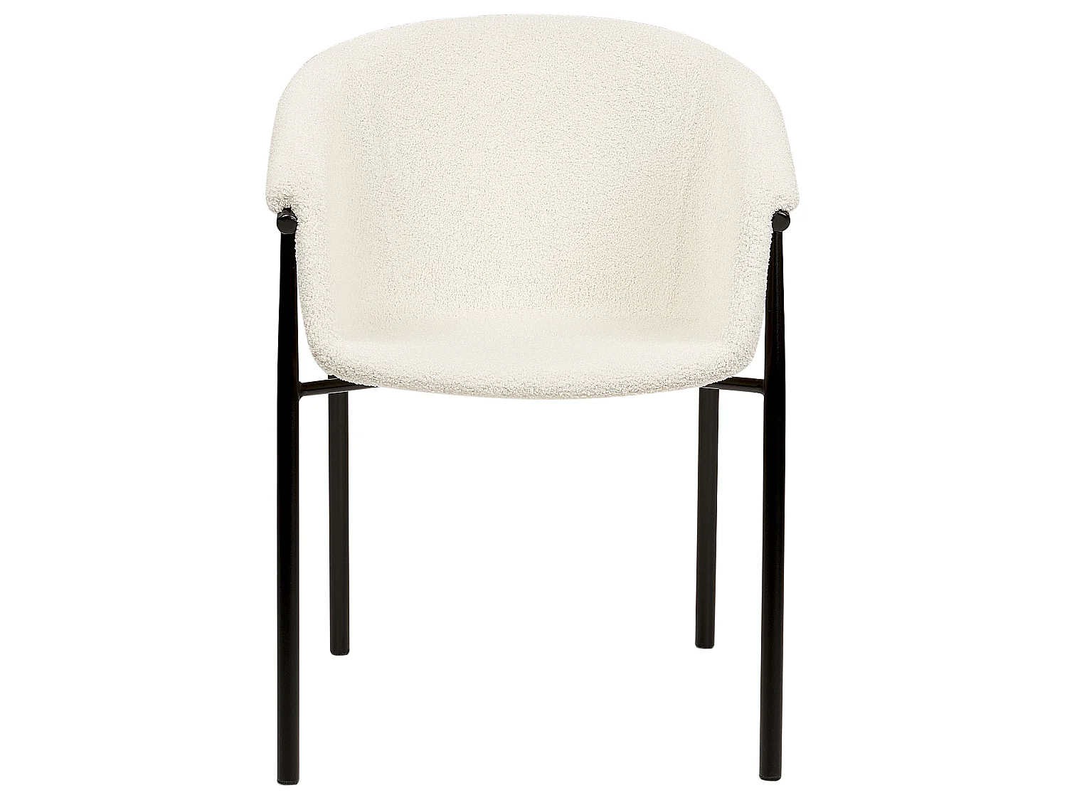 Lot de 2 chaises de salle à manger AMES Bouclé Blanc cassé